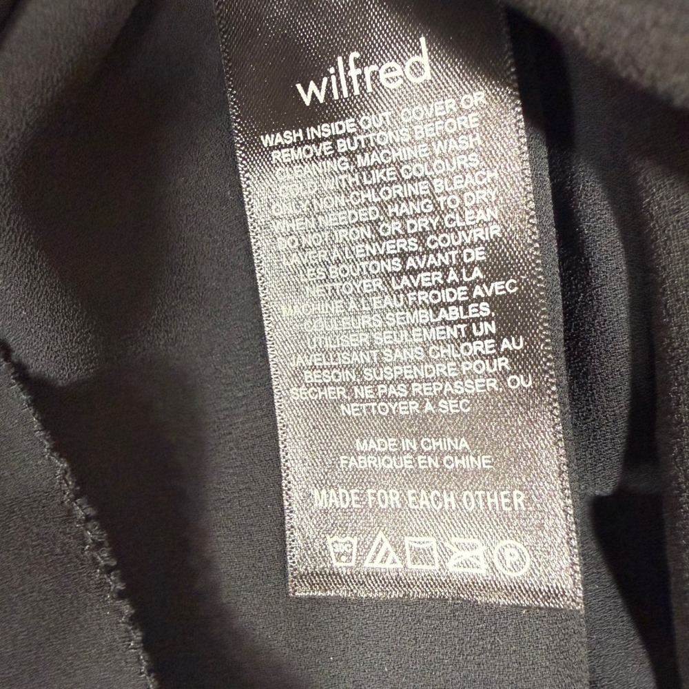 Wilfred Aritzia Black Pleated Mini Dress Long Sleeve Keyhole Back 2XS 81688 - Picture 8 of 12